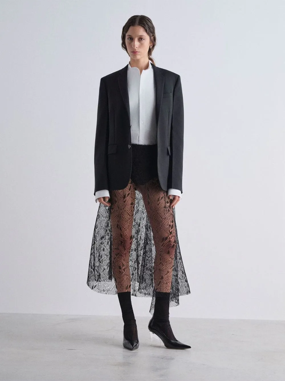 Black Kid Mohair Single-Breasted Blazer sold by Fashion Clinic