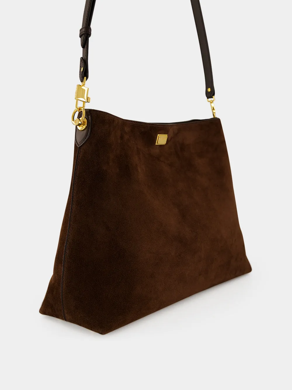 Brown Vittoria Suede Shoulder Bag sold by Fashion Clinic product image thumbnail 3