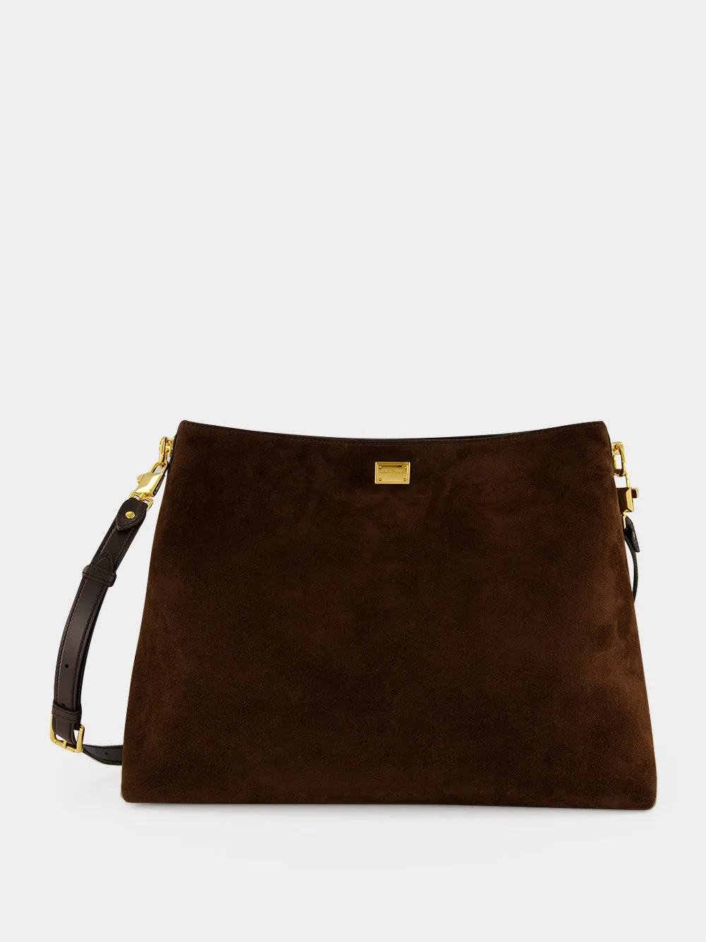 Brown Vittoria Suede Shoulder Bag sold by Fashion Clinic