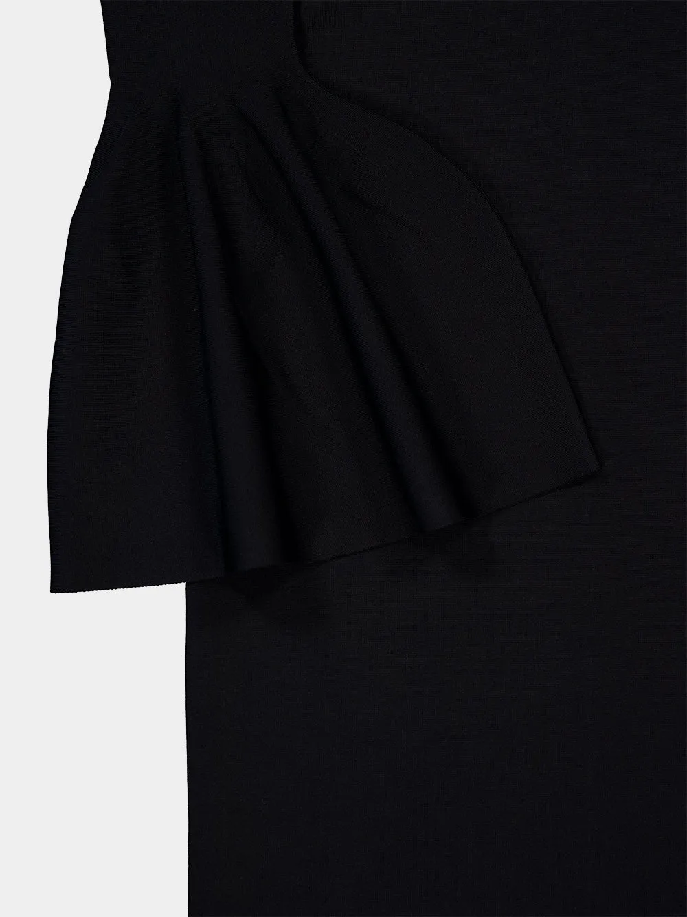 Black Knitted Midi Dress with Flared Sleeves sold by Fashion Clinic product image thumbnail 4