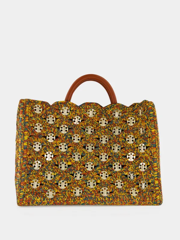 Multicolour Raffia 1969 Tote Bag made by Rabanne