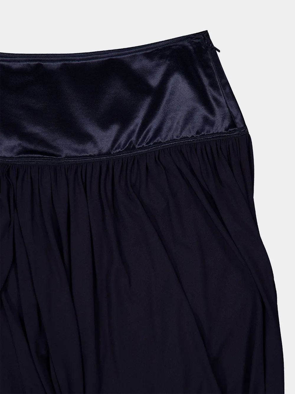Dark Blue Draped Midi Viscose Skirt sold by Fashion Clinic product image thumbnail 3