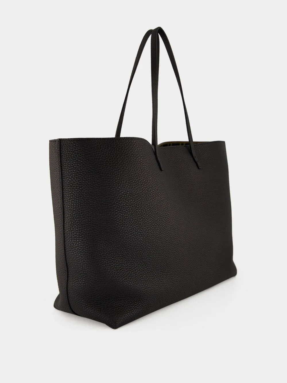 Black Medium Roll Leather Tote Bag sold by Fashion Clinic product image thumbnail 2