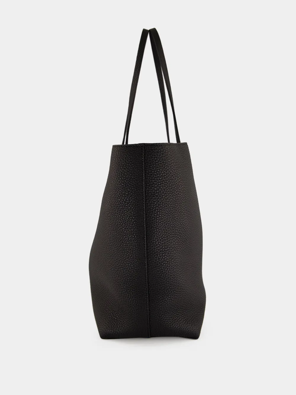 Black Medium Roll Leather Tote Bag sold by Fashion Clinic product image thumbnail 3