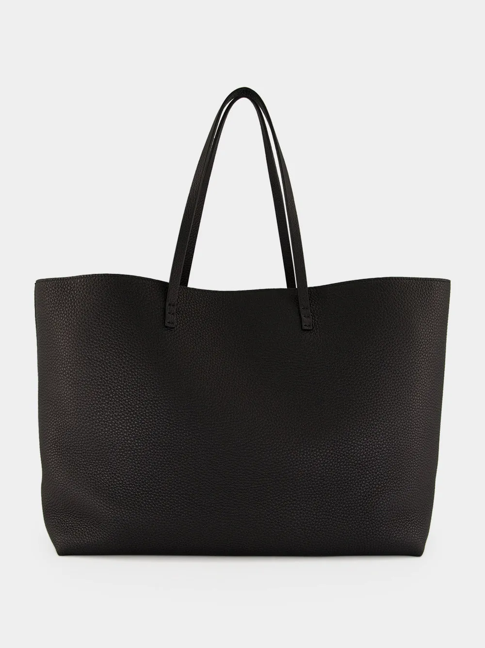 Black Medium Roll Leather Tote Bag sold by Fashion Clinic