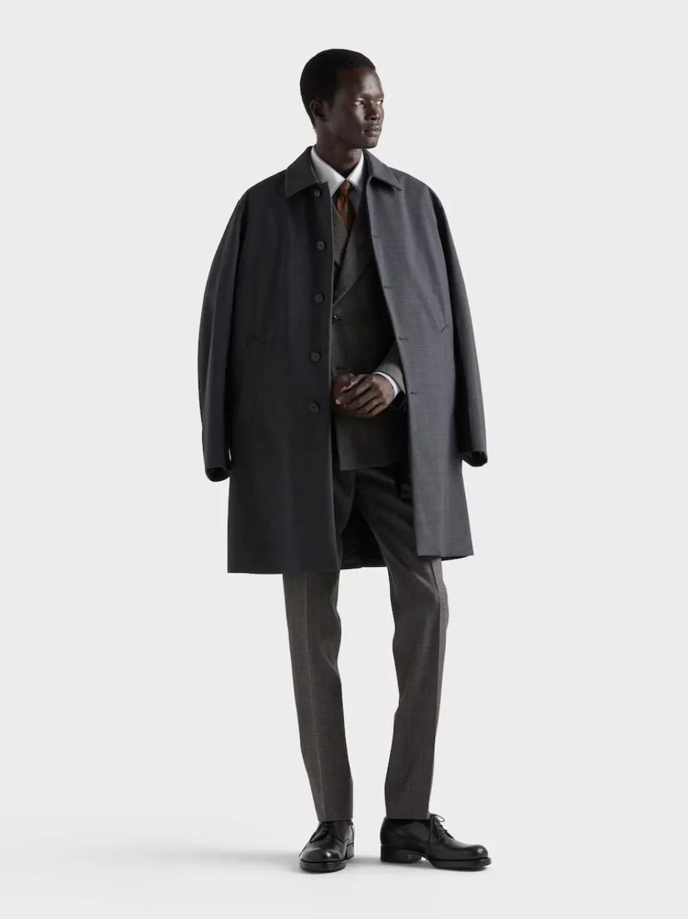 Anthracite Grey Technical Wool Coat sold by Fashion Clinic