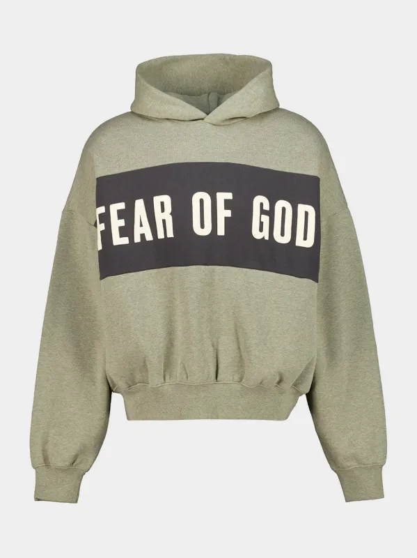 Seal Heather and Iron Grey Panelled Hooded Sweatshirt made by Fear of God