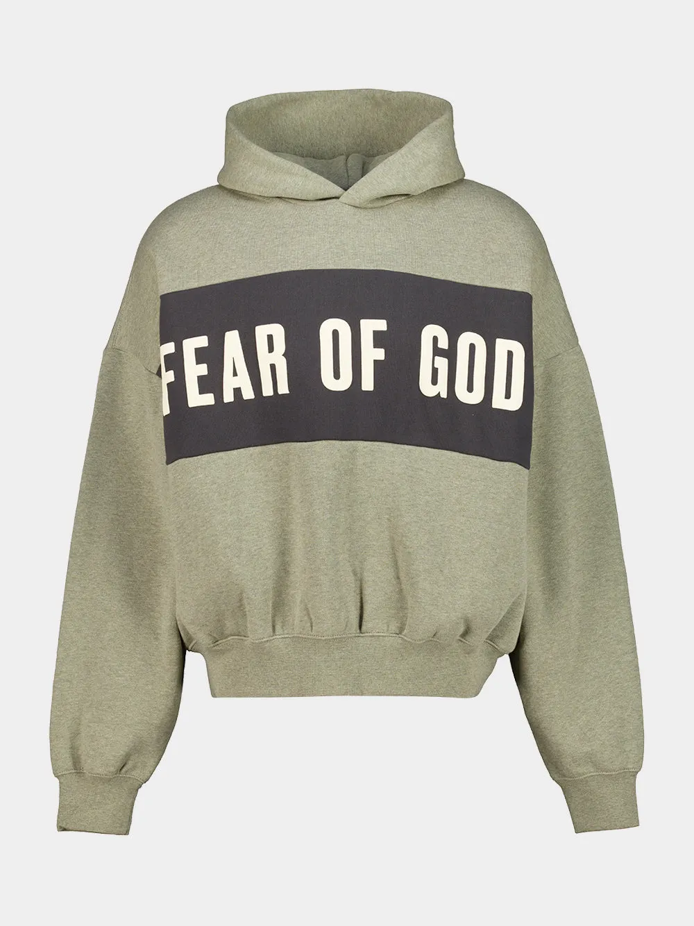 Seal Heather and Iron Grey Panelled Hooded Sweatshirt sold by Fashion Clinic