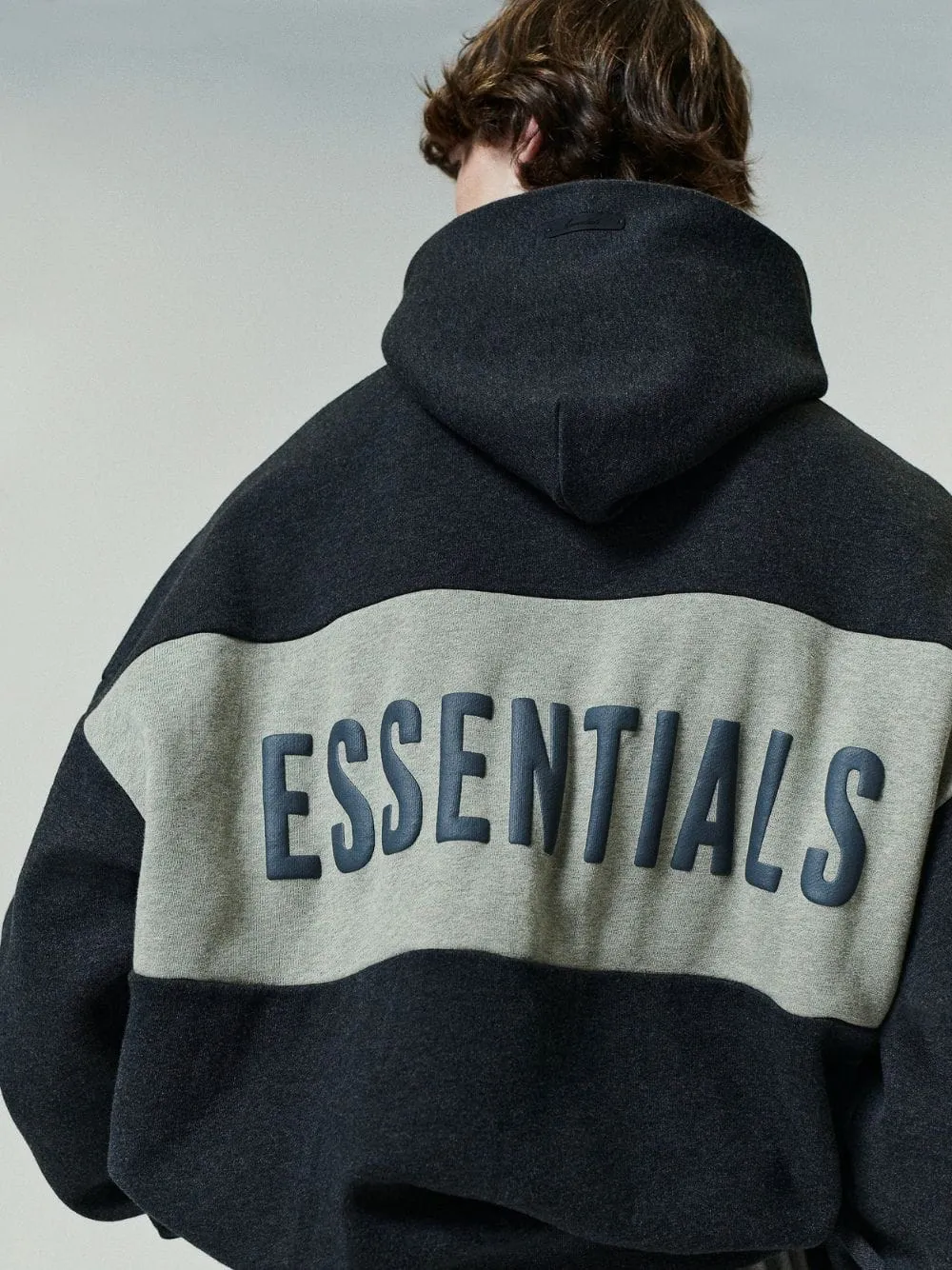 Iron Grey Heather Panelled Hooded Sweatshirt sold by Fashion Clinic product image thumbnail 3