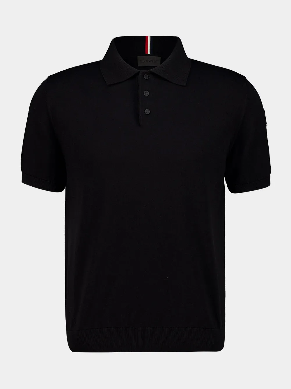Black Logo Cotton Knit Polo sold by Fashion Clinic product image thumbnail 2