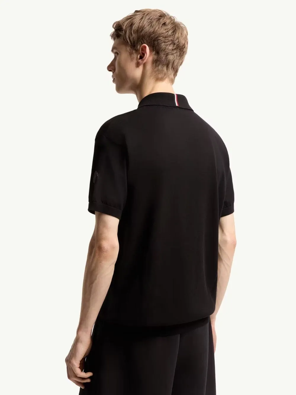 Black Logo Cotton Knit Polo sold by Fashion Clinic product image thumbnail 3