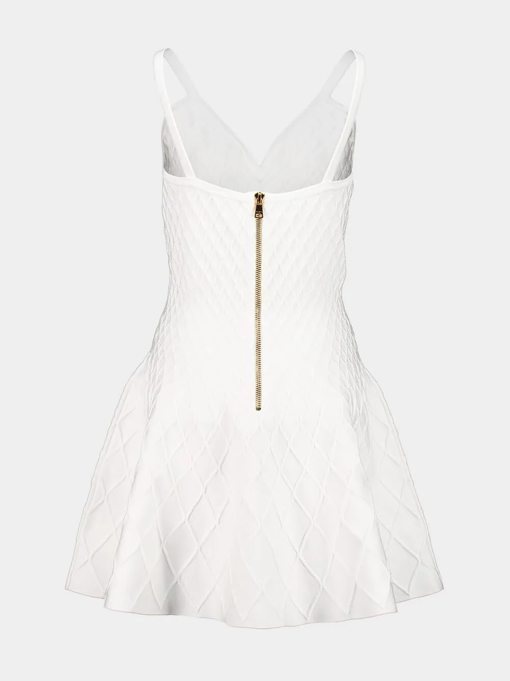 White Quilted Knit Mini Dress sold by Fashion Clinic product image thumbnail 2