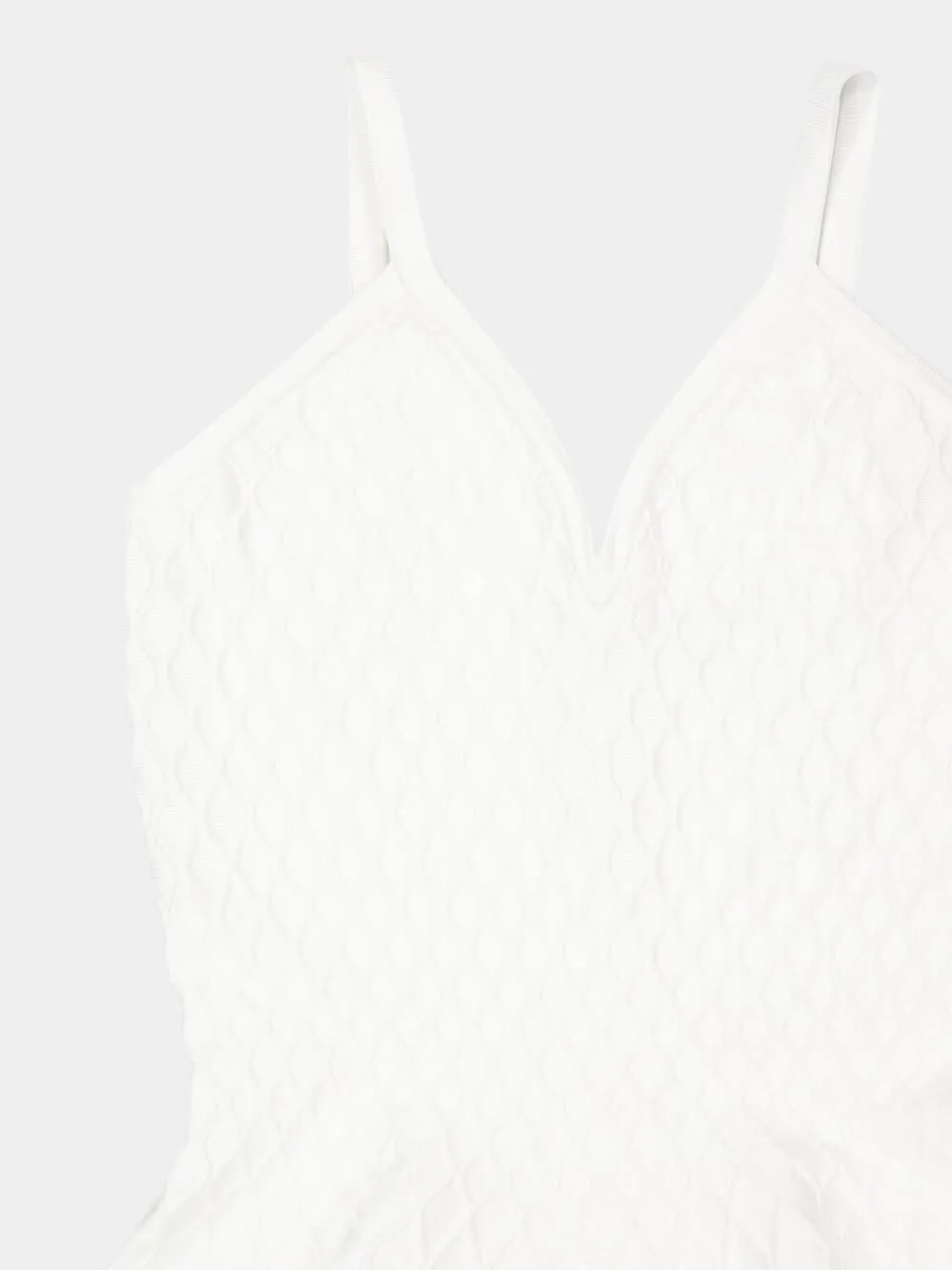 White Quilted Knit Mini Dress sold by Fashion Clinic product image thumbnail 3