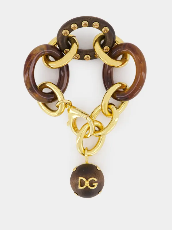 Gold Tortoiseshell Chain Bracelet made by Dolce & Gabanna