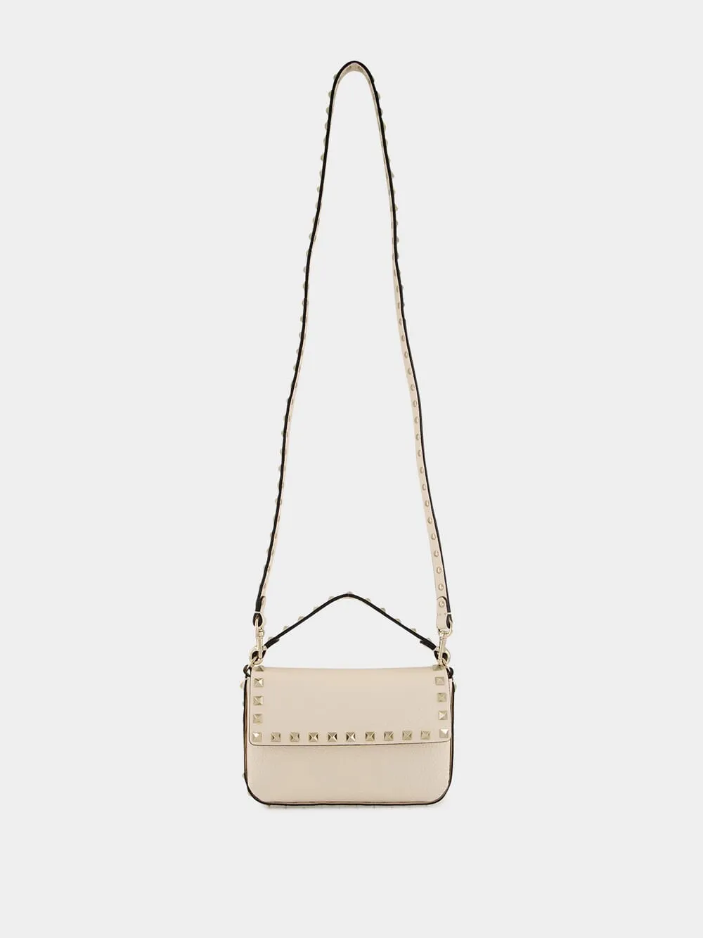 Light Ivory Mini Calf Leather Rockstud Bag sold by Fashion Clinic product image thumbnail 2