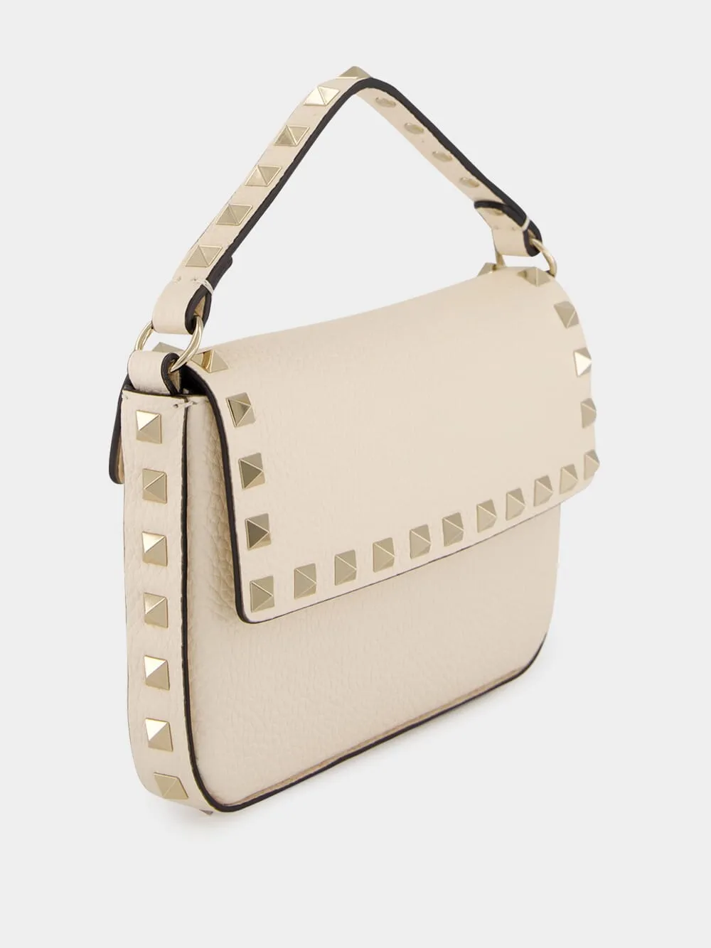 Light Ivory Mini Calf Leather Rockstud Bag sold by Fashion Clinic product image thumbnail 3