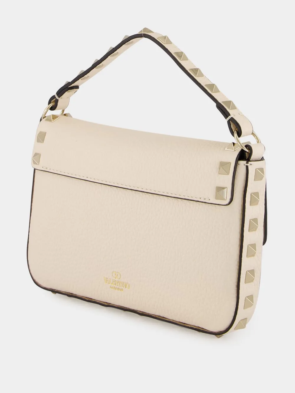Light Ivory Mini Calf Leather Rockstud Bag sold by Fashion Clinic product image thumbnail 5