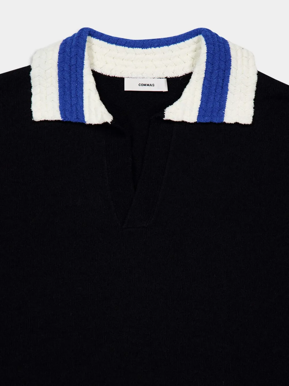 Black Hand-Crochet Collar Polo sold by Fashion Clinic product image thumbnail 3