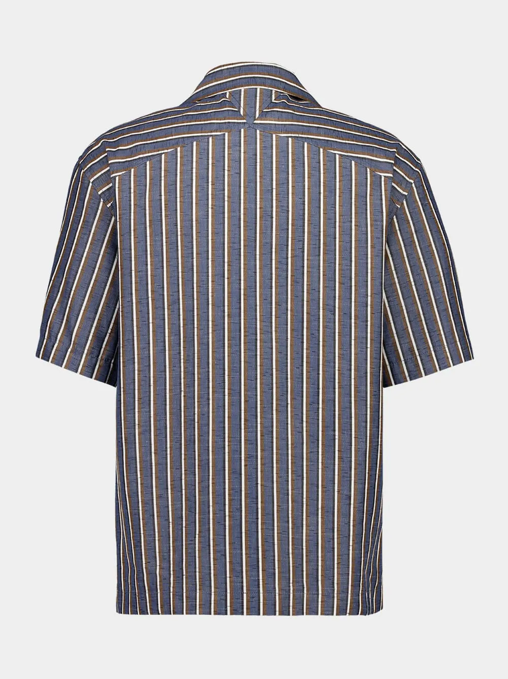 Stripe Cotton-Linen Short Sleeve Shirt sold by Fashion Clinic product image thumbnail 2
