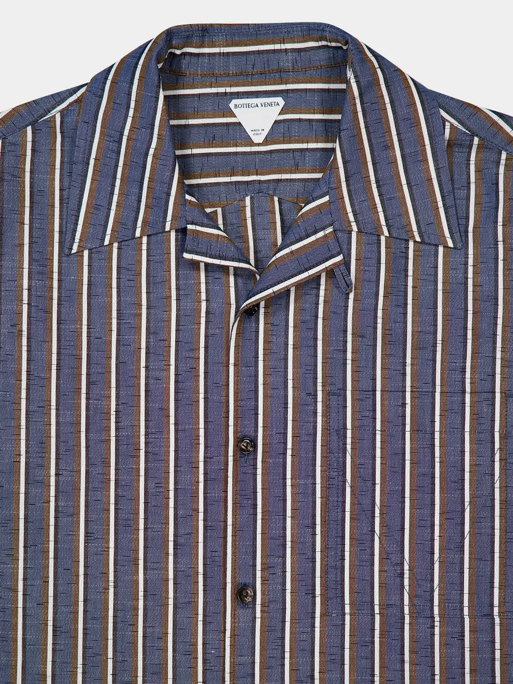 Stripe Cotton-Linen Short Sleeve Shirt sold by Fashion Clinic product image thumbnail 3