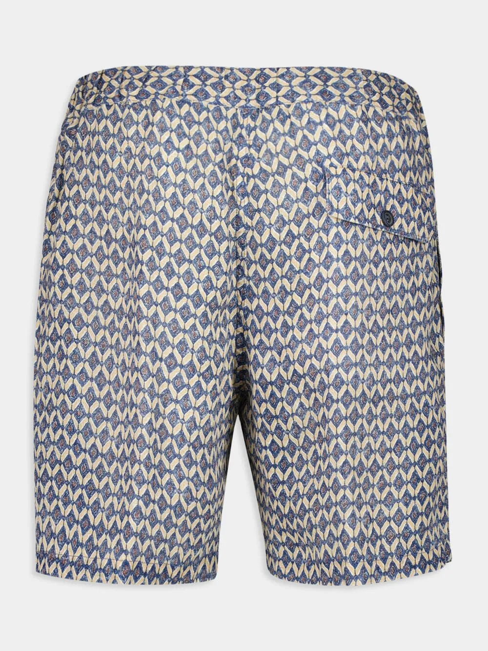 Washed Blue Print Bermuda Linen Shorts sold by Fashion Clinic product image thumbnail 2