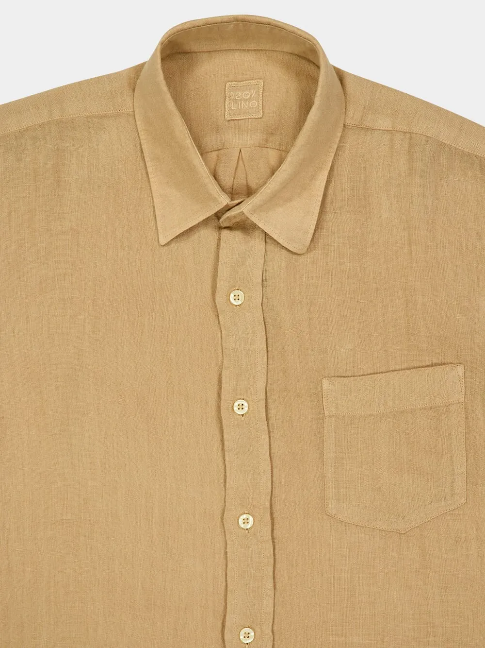 Almond Long-Sleeve Regular Fit Linen Shirt sold by Fashion Clinic product image thumbnail 3
