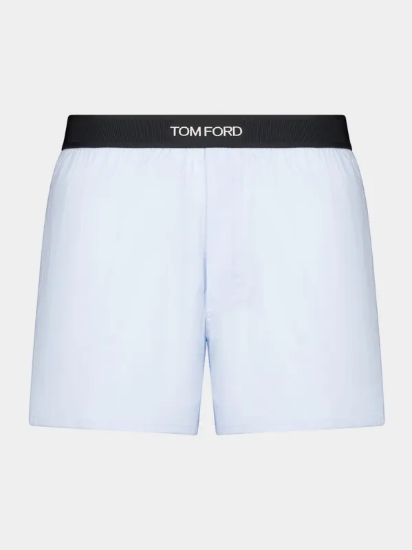 Light Blue Poplin Boxers made by Tom Ford