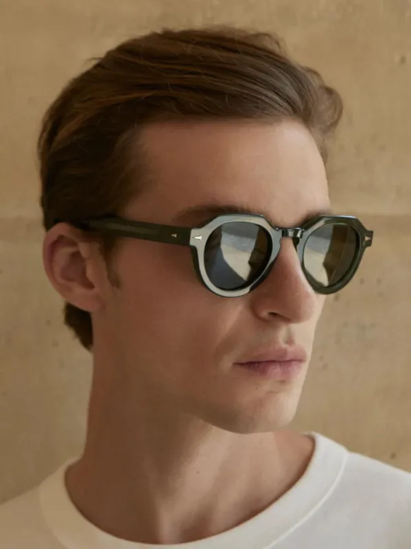 Grenelle Dark Green Sunglasses made by Ahlem Eyewear