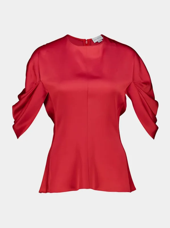 Tomato Draped Sleeve Acetate Top made by Stella McCartney