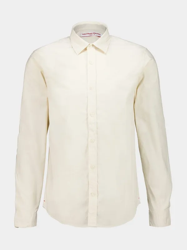 Latte Giles Cotton Poplin Shirt made by Orlebar Brown