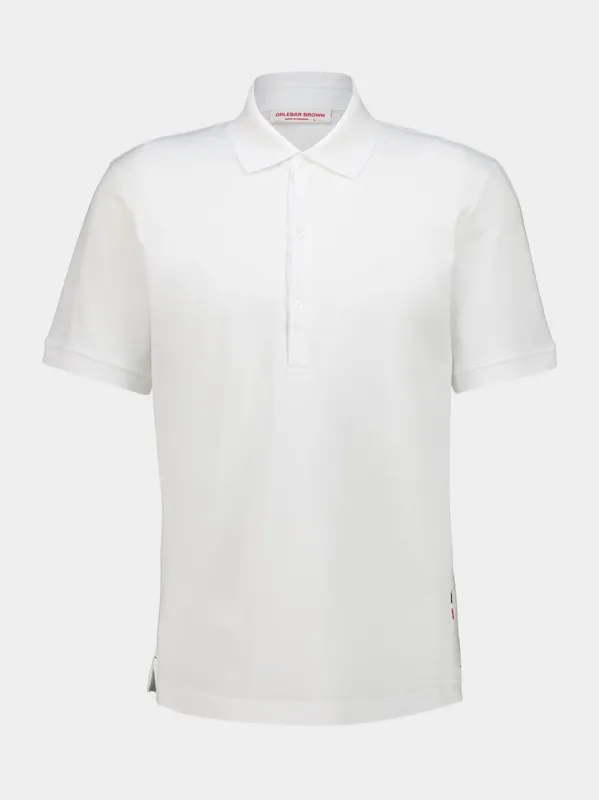 White Bruno Classic Fit Pique Polo made by Orlebar Brown