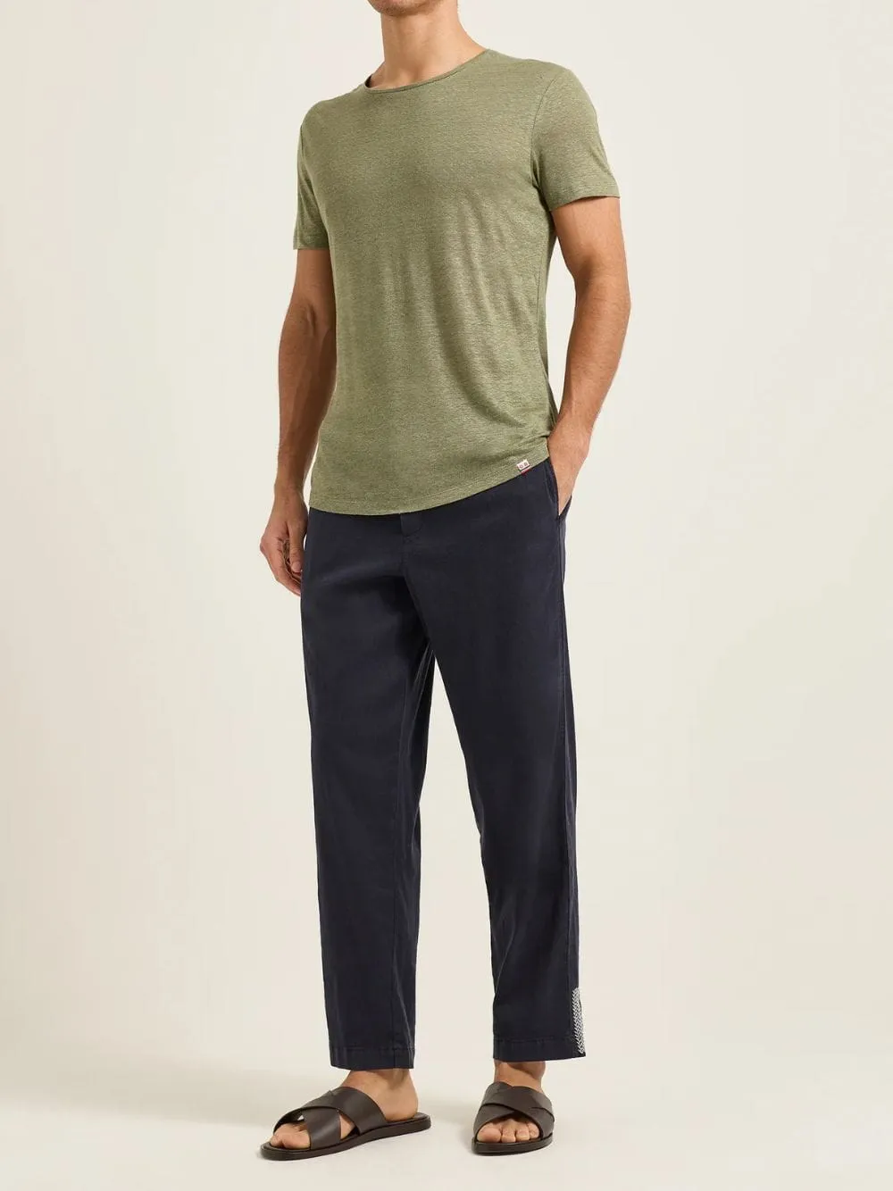 Herbal Green Tailored Linen T-Shirt sold by Fashion Clinic product image thumbnail 2