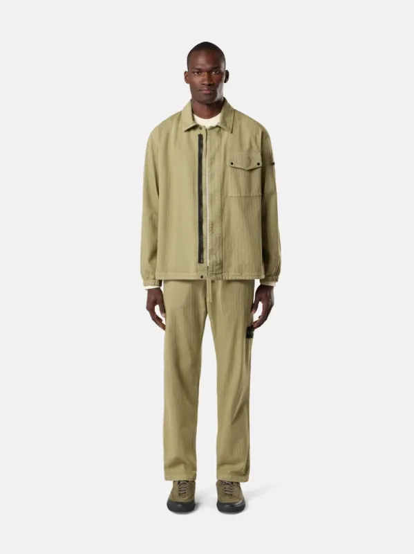 Laurel Green Cotton Chino Trousers made by Stone Island