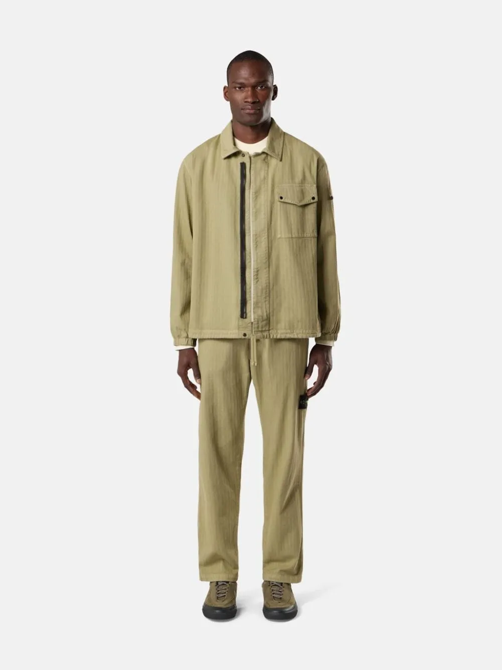 Laurel Green Cotton Chino Trousers sold by Fashion Clinic