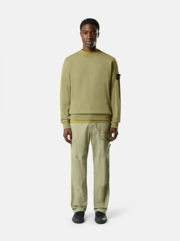 Laurel Green Organic Cotton Sweatshirt made by Stone Island