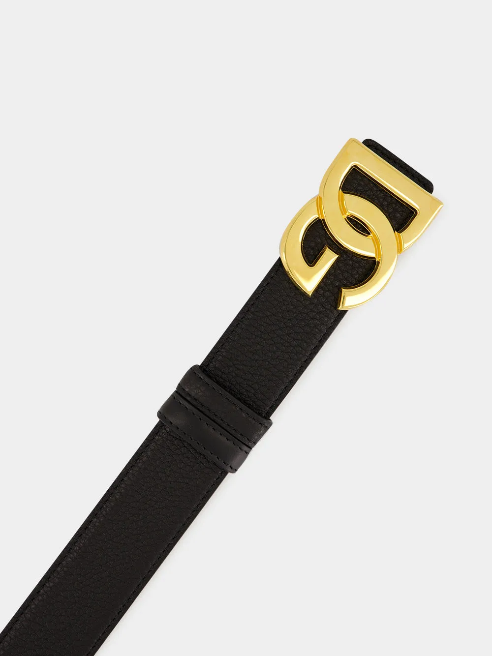 Black Calf Leather DG Belt sold by Fashion Clinic product image thumbnail 2
