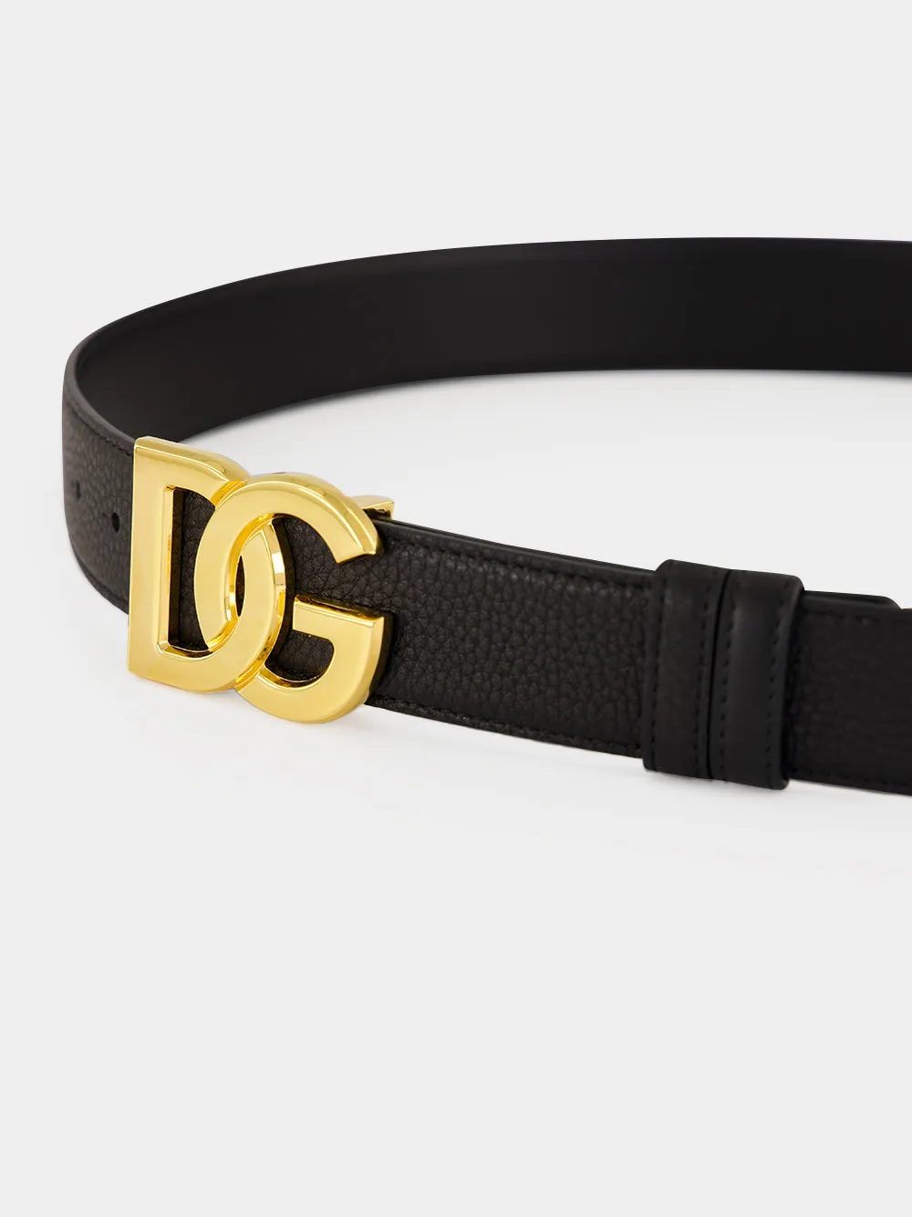 Black Calf Leather DG Belt sold by Fashion Clinic product image thumbnail 3