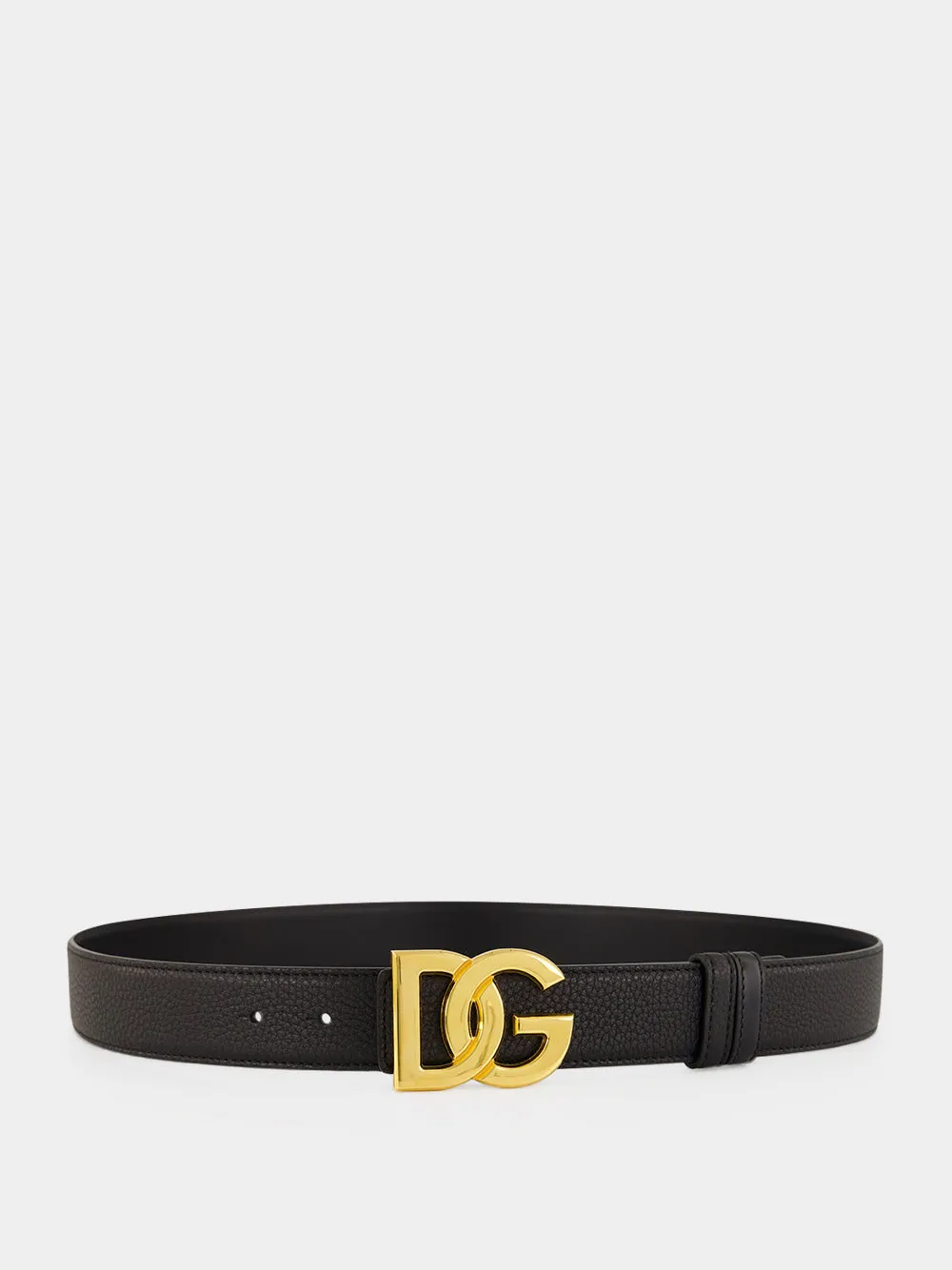 Black Calf Leather DG Belt sold by Fashion Clinic