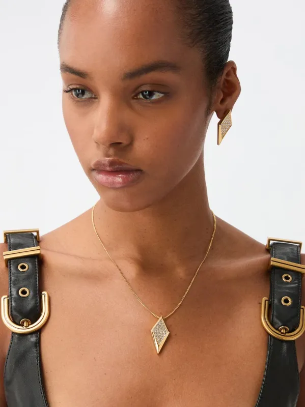 Gold Blade Crystal Necklace made by Versace