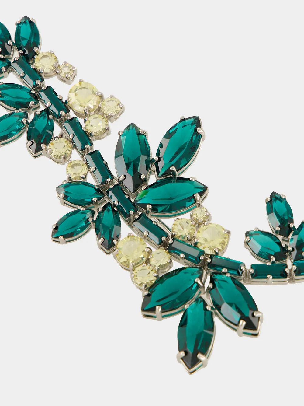 Emerald Green and Jonquil Yellow Crystal Floral Brooch sold by Fashion Clinic product image thumbnail 4