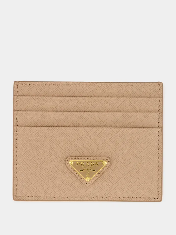 Powder Pink Saffiano Card Holder made by Prada