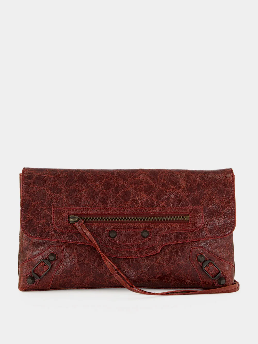 Berry Red Leather Clutch Bag sold by Fashion Clinic product image thumbnail 2