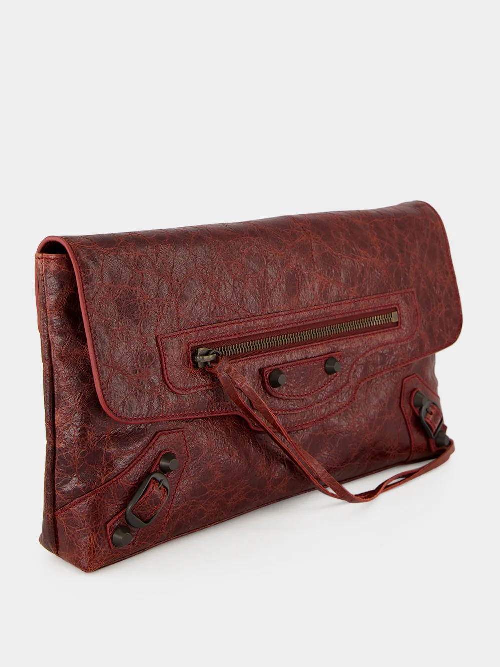 Berry Red Leather Clutch Bag sold by Fashion Clinic product image thumbnail 3