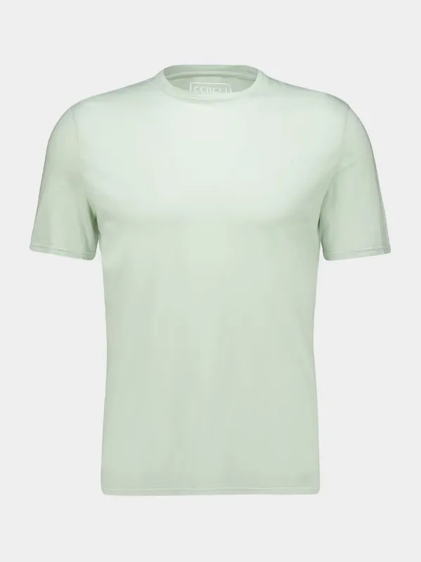 Light Green Gary Cotton T-Shirt made by Fedeli