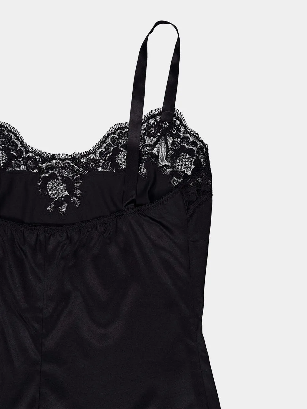 Black Lace-Trim Silk Top sold by Fashion Clinic product image thumbnail 4