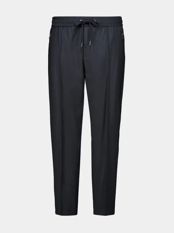 Grey Stretch Wool Jogging Pants made by Dolce & Gabanna