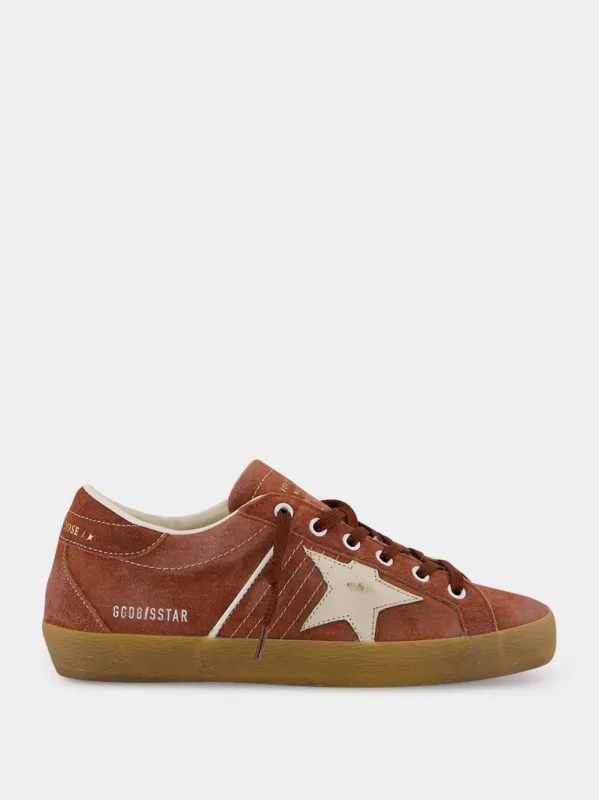 Red Rust Super-Star Waxed Suede Sneakers made by Golden Goose