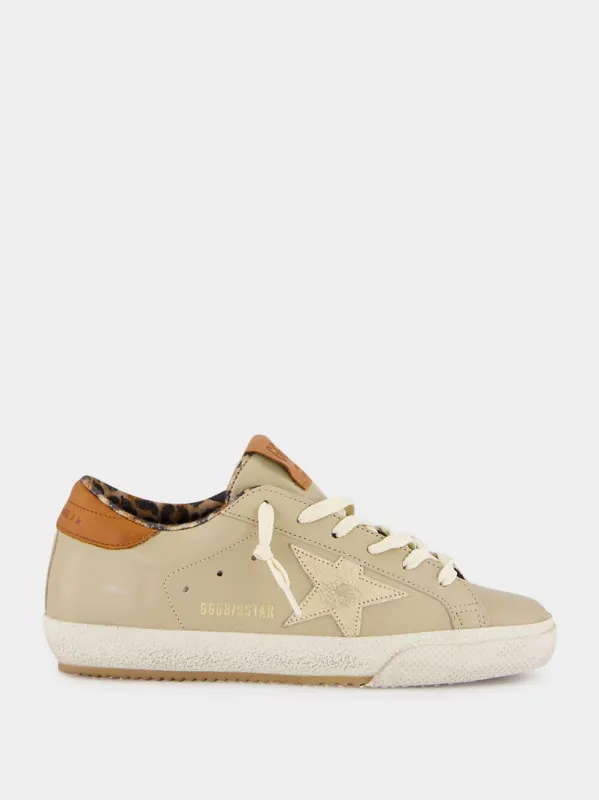 Beige Super-Star Nappa Leather Sneakers made by Golden Goose