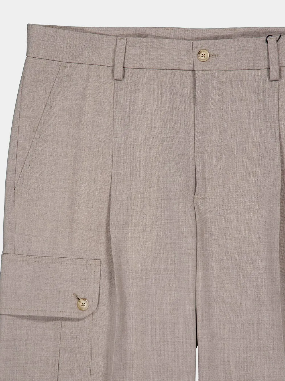 Grey Wool Cargo Trousers sold by Fashion Clinic product image thumbnail 3