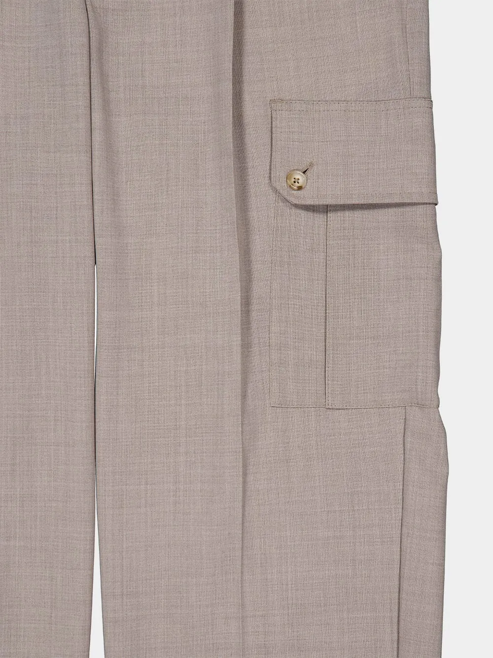 Grey Wool Cargo Trousers sold by Fashion Clinic product image thumbnail 4